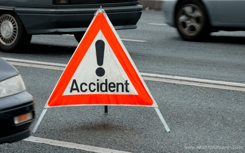 Road accident triangle sign