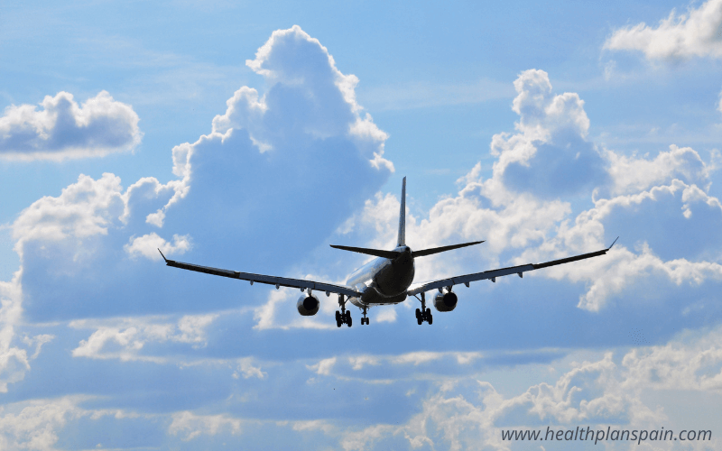 Airplane in clouds