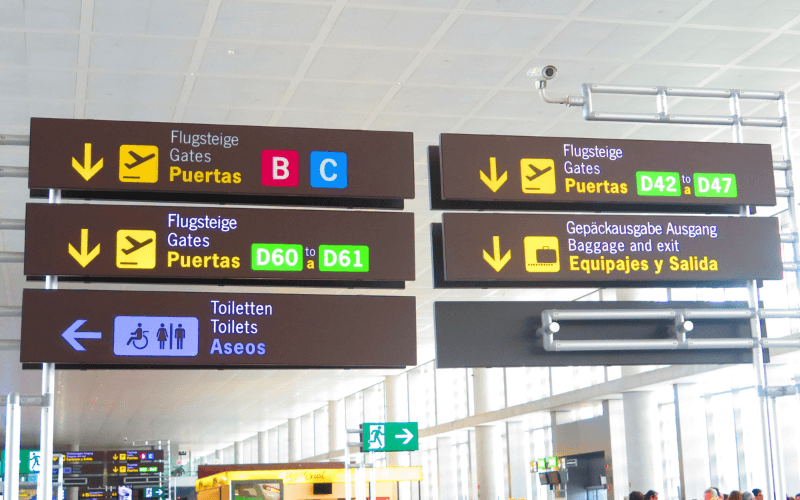 Airport signs