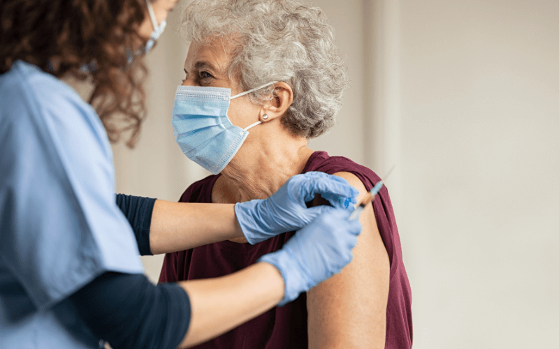 Patient receiving the Covid-19 vaccine