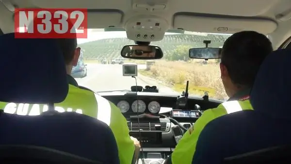 Spanish police officers in car