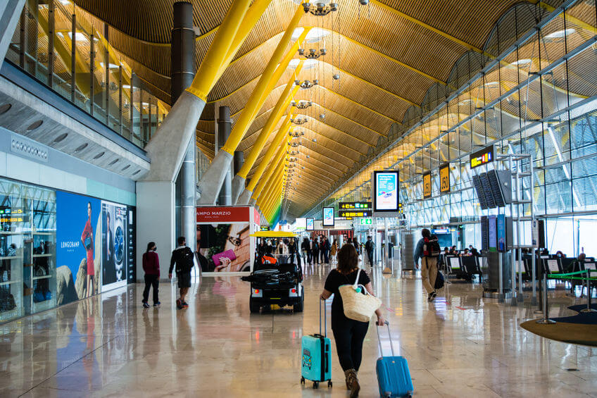 Passengers at Madrid airport