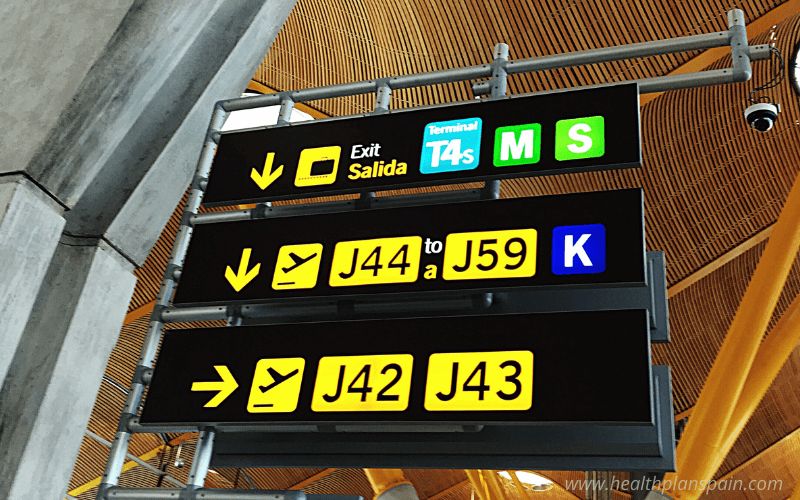 Madrid airport signs