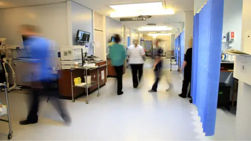 NHS staff working at a hospital in the UK.