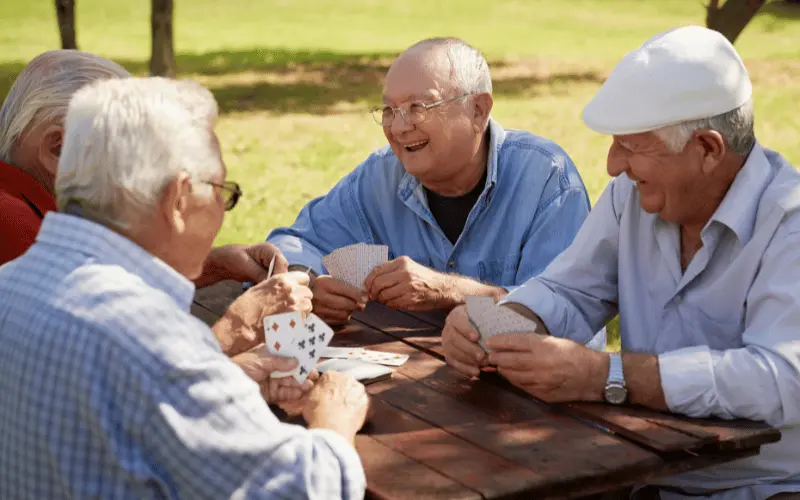 playing cards in the sunshine