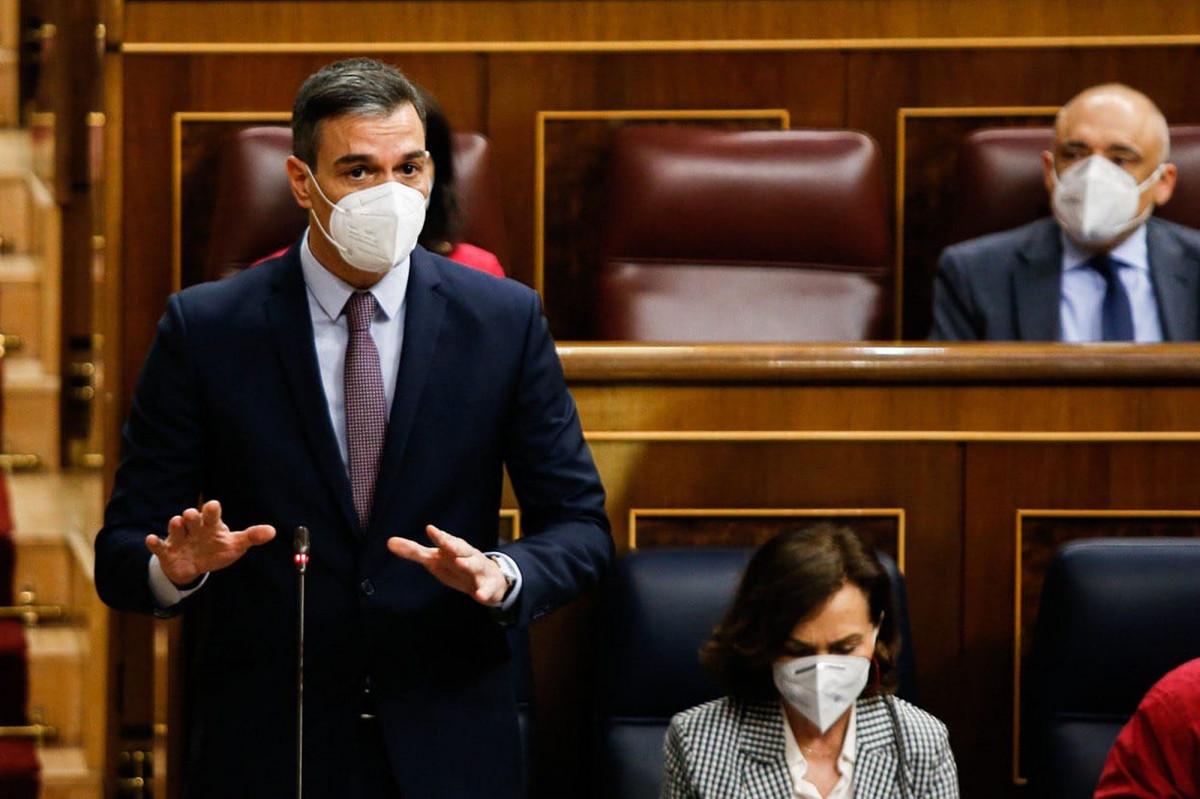 Spanish president Pedro Sanchez in Parliament