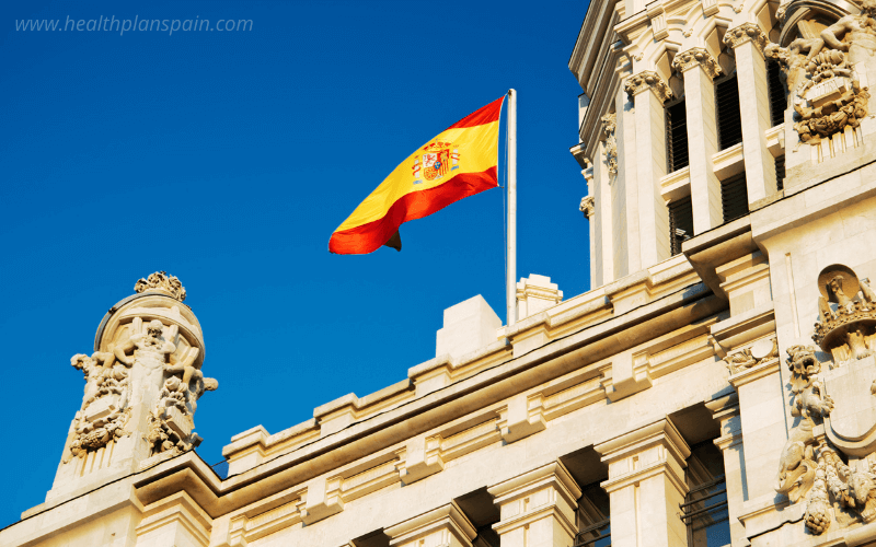 Spanish flag on top of building